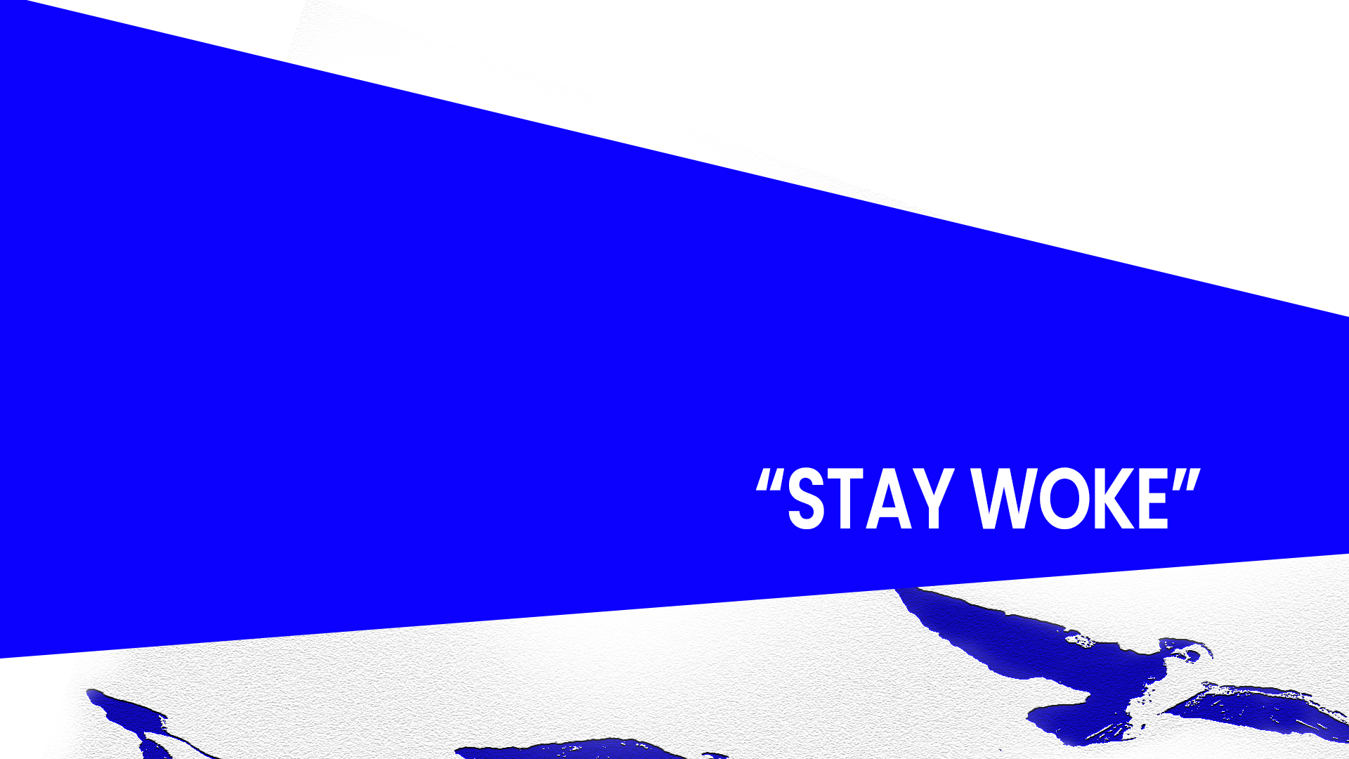 Grafismo Stay Woke com águias em azul